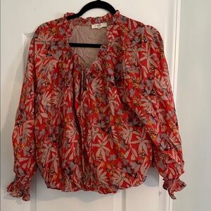 Entro Floral Rust Colored Women's Top